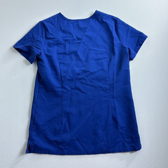 Figs Catarina Single Pocket Solid Blue Scrub Top Womens Size XXS Uniform  - Picture 2 of 10
